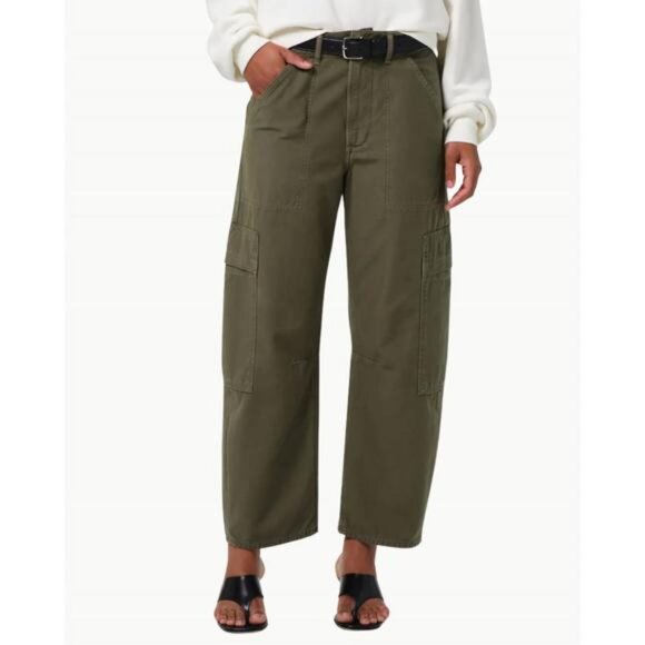 Citizens of Humanity Marcelle Barrel Cargo Pants Green 24 - Picture 3 of 16
